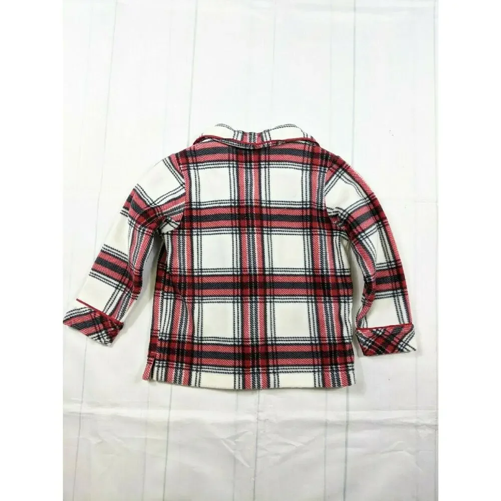 Pajamagram Red Black & White Fleece Plaid Pjs Youth 4T